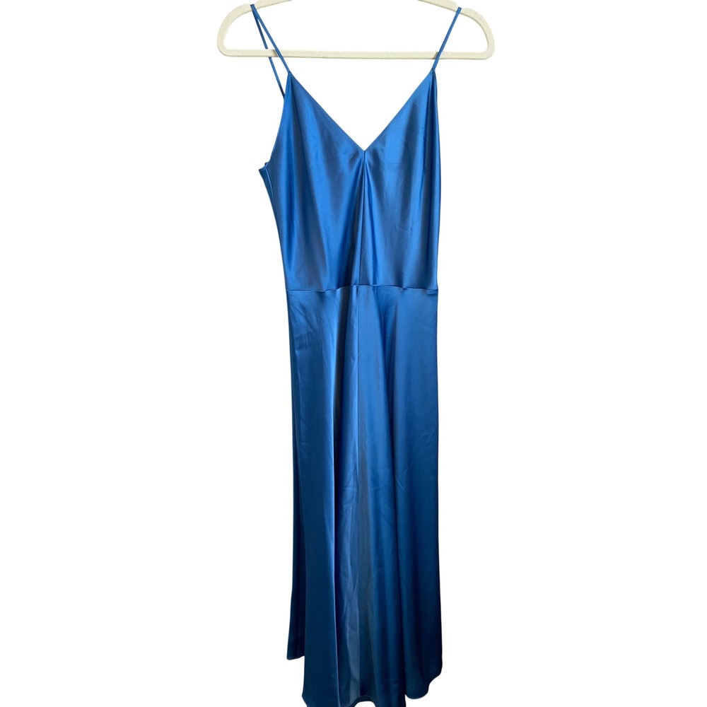 Vince Cami Satin V-Neck Midi Slip Dress XS Womens Luxe Minimalist